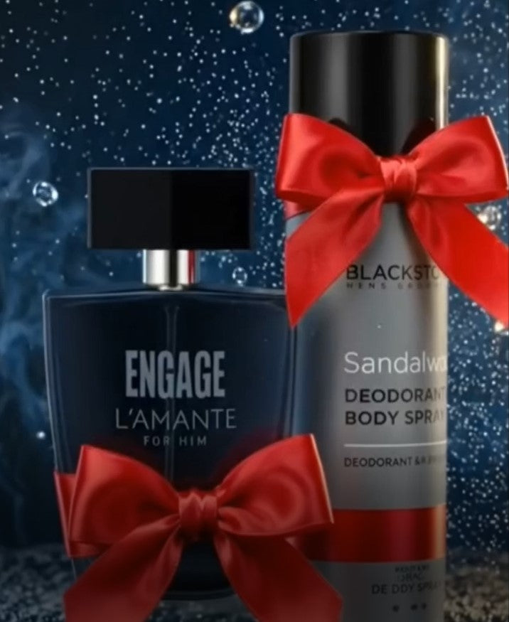 Engage Perfume 75 ML & Blackstone Deodorant 200 ML Combo Pack for Men