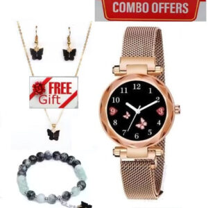 Butterfly Designer Women's and Girl's Watch Analog Watches with bracelet - Combo set
